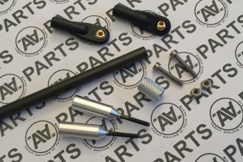 Asta per comando timone (carbonio UHD o Fibra di vetro) per tubo Ø 5 x M2  - completa